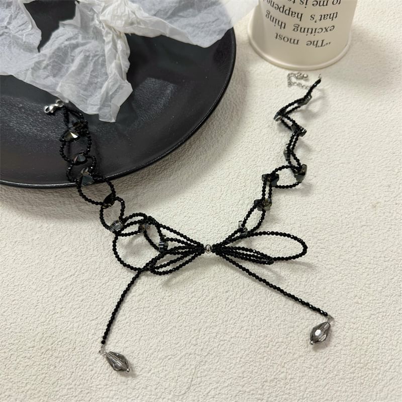 Faux Bow Crystal Choker