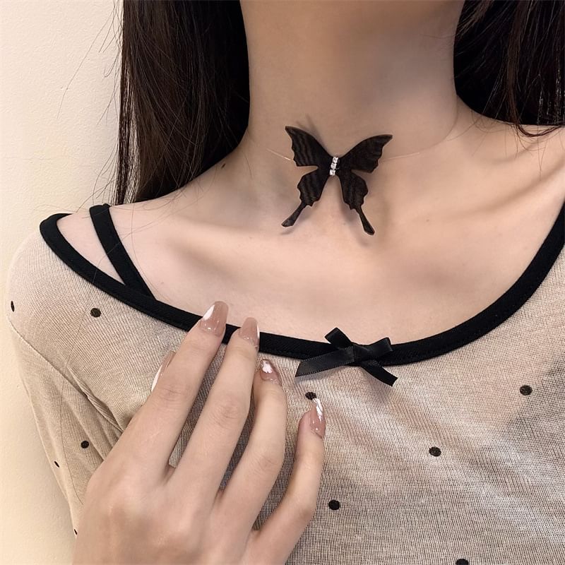 Butterfly Fabric Choker
