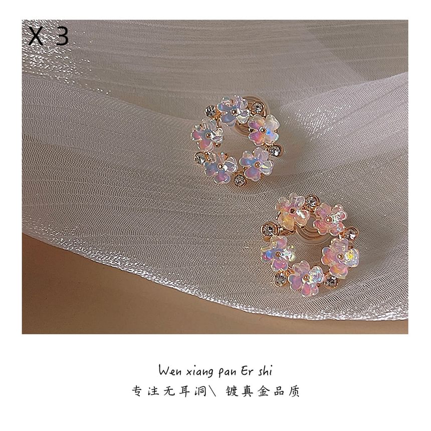 Hoop Alloy Floral Earring