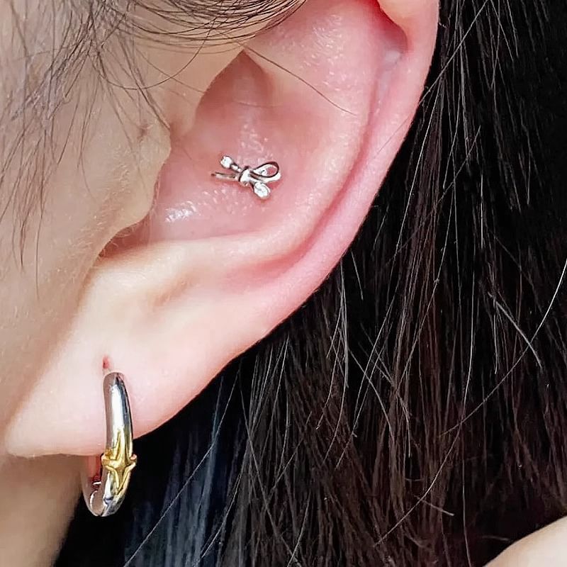 Silver Sterling Earring Huggie Star