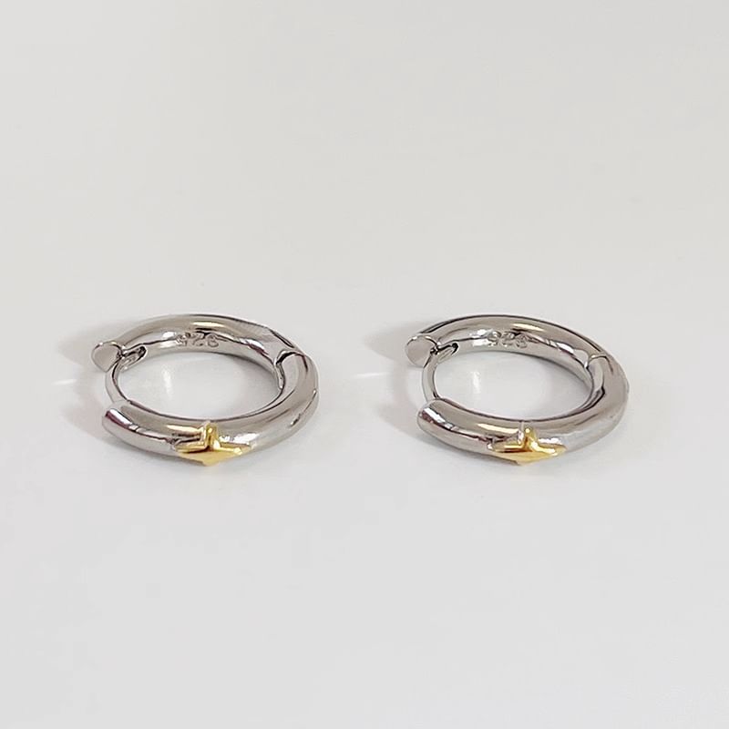 Silver Sterling Earring Huggie Star