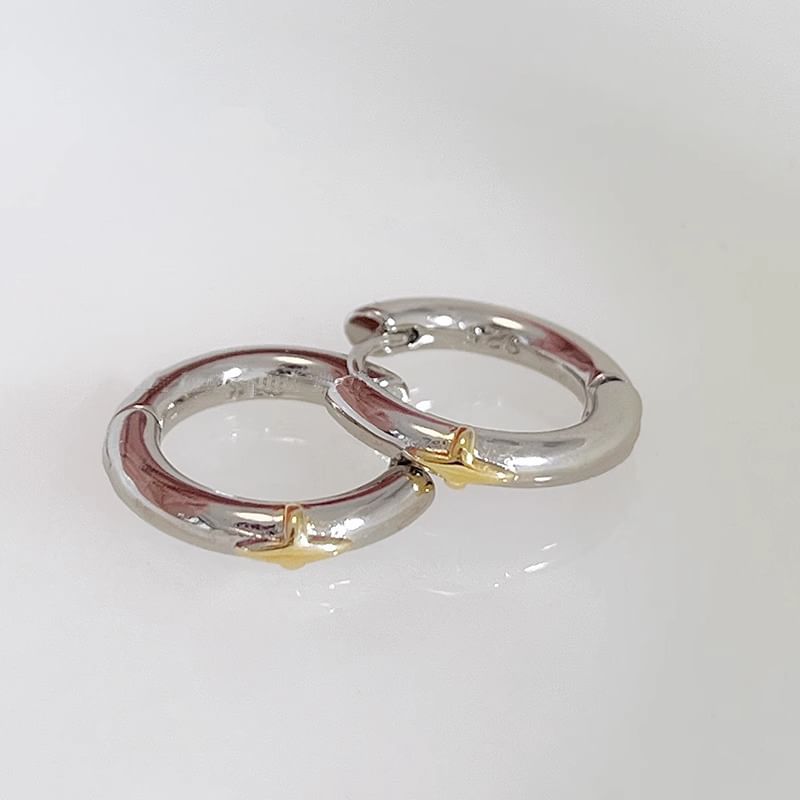 Silver Sterling Earring Huggie Star