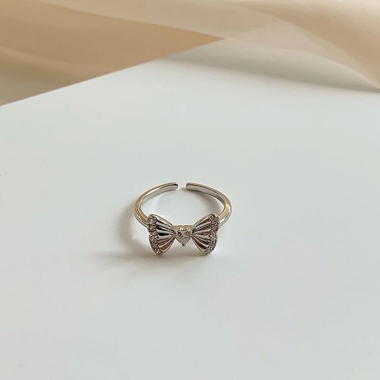 Bow Sterling Silver Open Ring