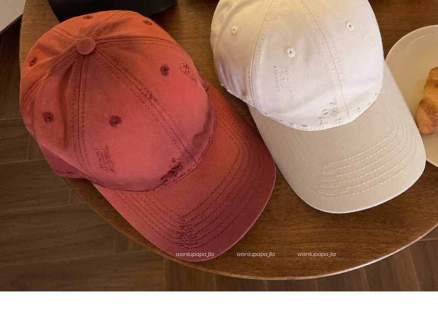 Distressed Baseball Cap Plain