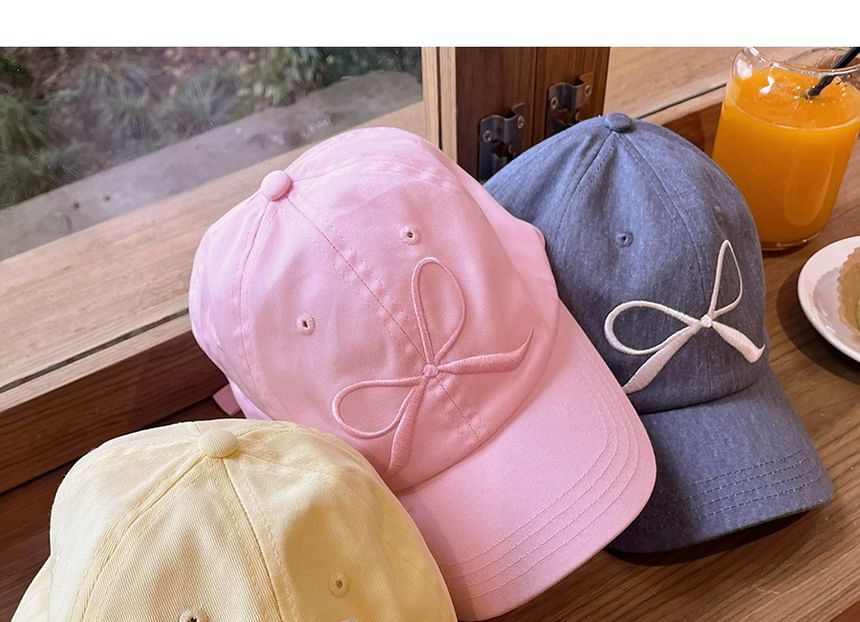 Bow Baseball Cap Embroidered