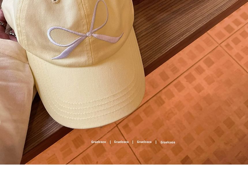 Bow Baseball Cap Embroidered