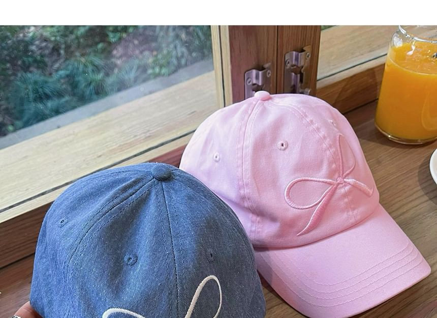 Bow Baseball Cap Embroidered