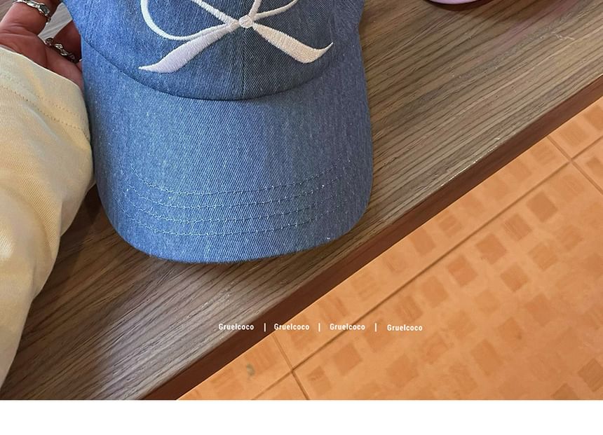Bow Baseball Cap Embroidered