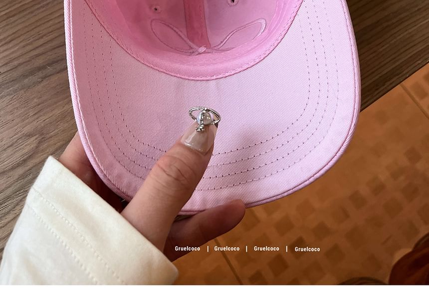 Bow Baseball Cap Embroidered