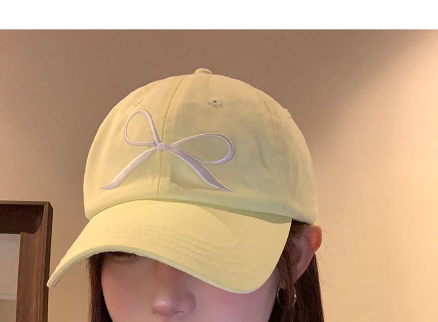 Bow Baseball Cap Embroidered