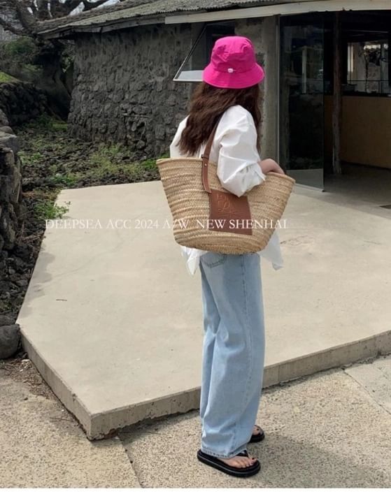 Plain Drawstring Bucket Hat