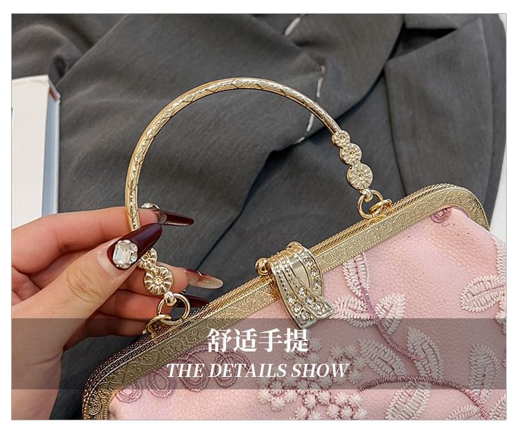 Chain Crossbody Flower Bag Embroidered Strap