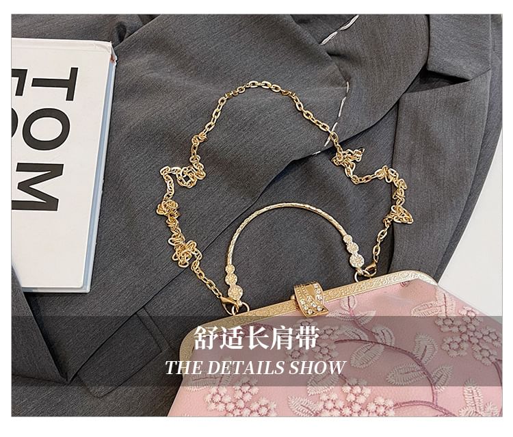 Chain Crossbody Flower Bag Embroidered Strap