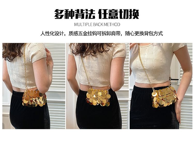 Sequin Bag Strap Crossbody Chain