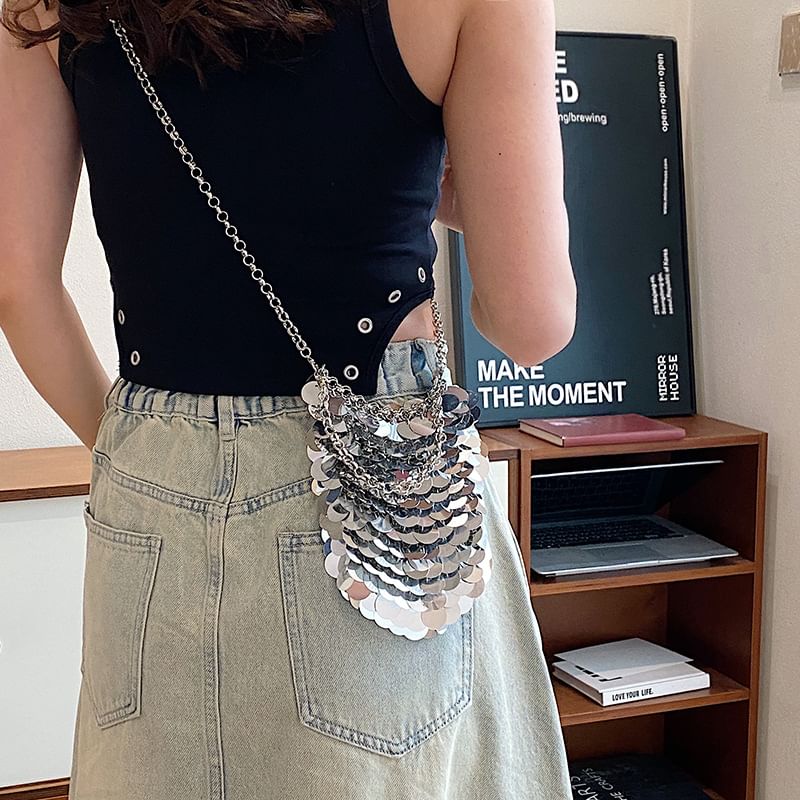 Crossbody Sequin Chain Bag Strap