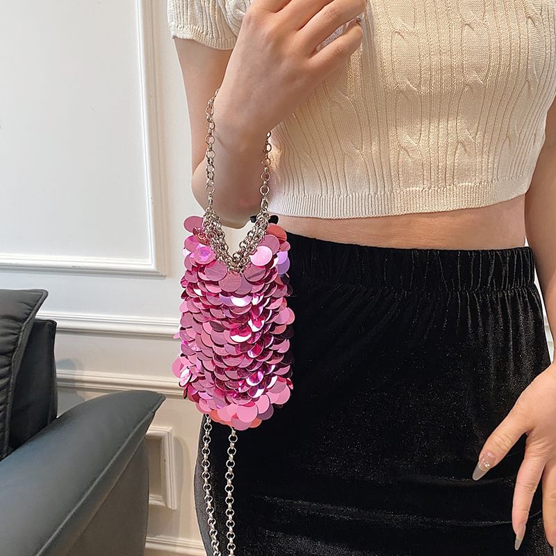 Crossbody Sequin Chain Bag Strap