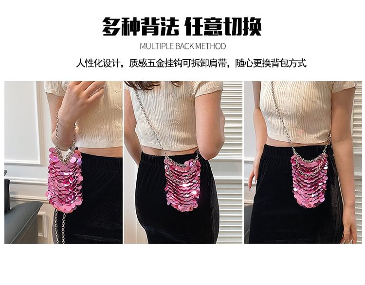 Crossbody Sequin Chain Bag Strap