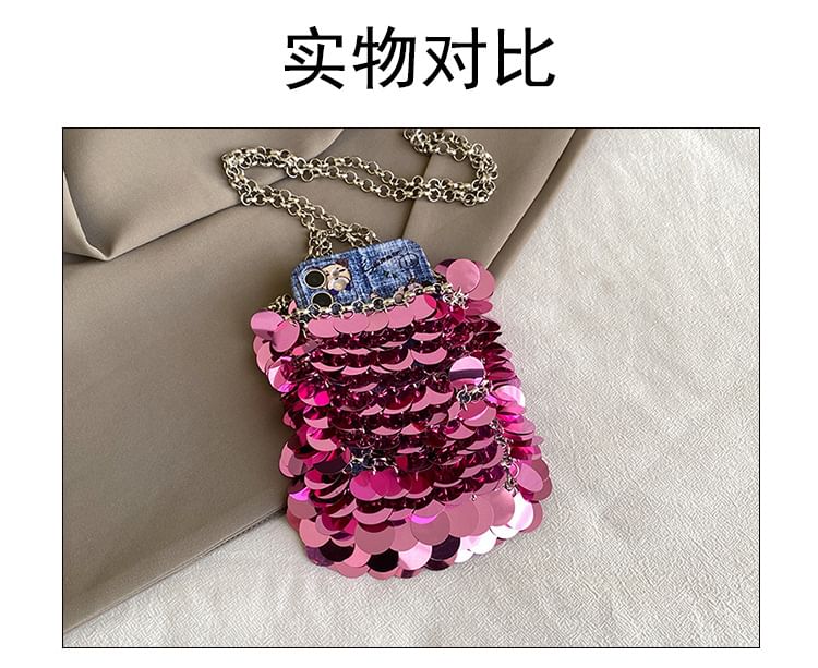 Crossbody Sequin Chain Bag Strap