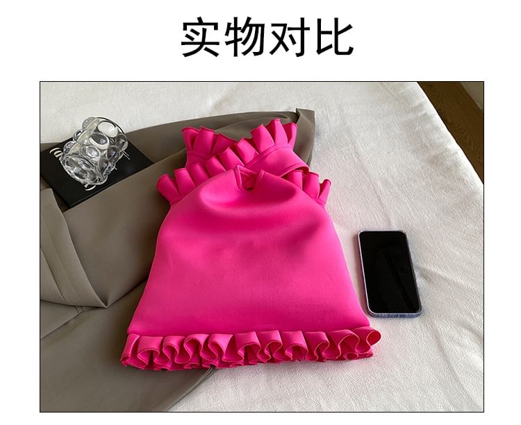 Shopper Plain Ruffle Bag