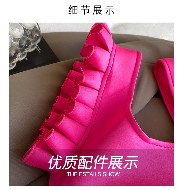 Shopper Plain Ruffle Bag