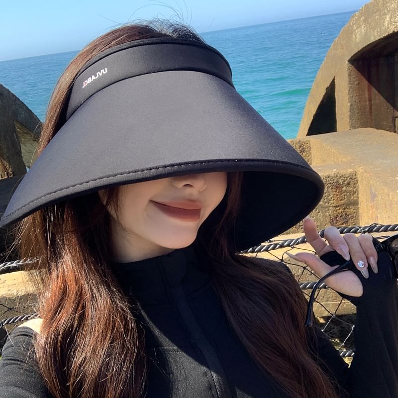 Hat Lettering Wide Brim Sun