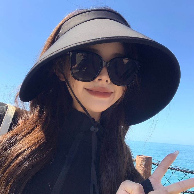 Hat Lettering Wide Brim Sun