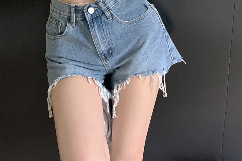 Embroidered Short-Sleeve Letter Cropped Neck Crew T-Shirt