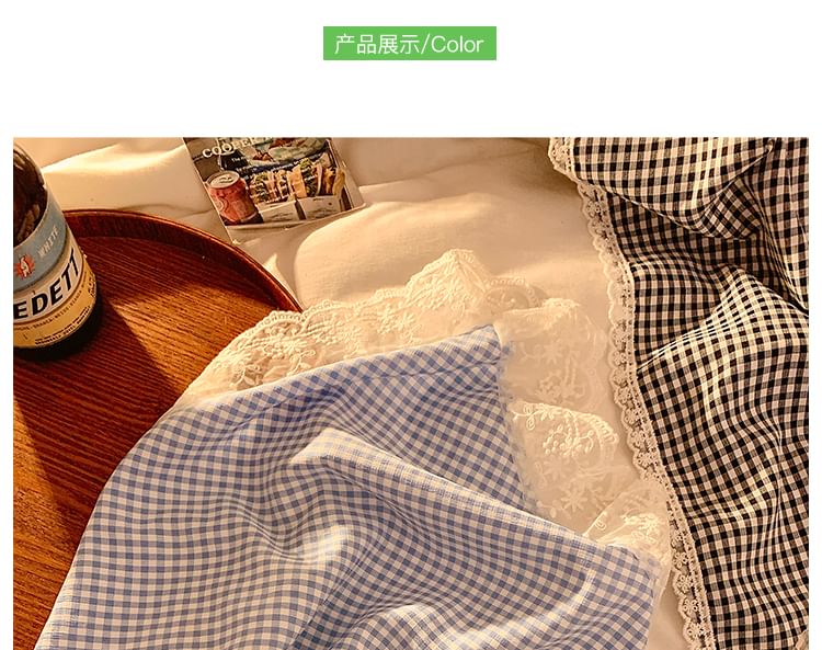 Plaid Trim Designs) Scarf Lace Triangle Head (Various