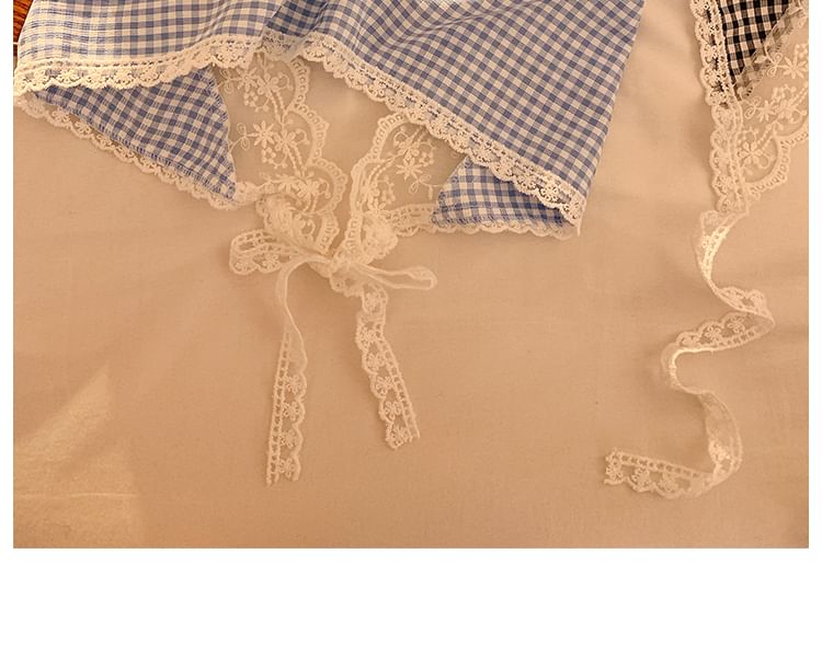 Plaid Trim Designs) Scarf Lace Triangle Head (Various