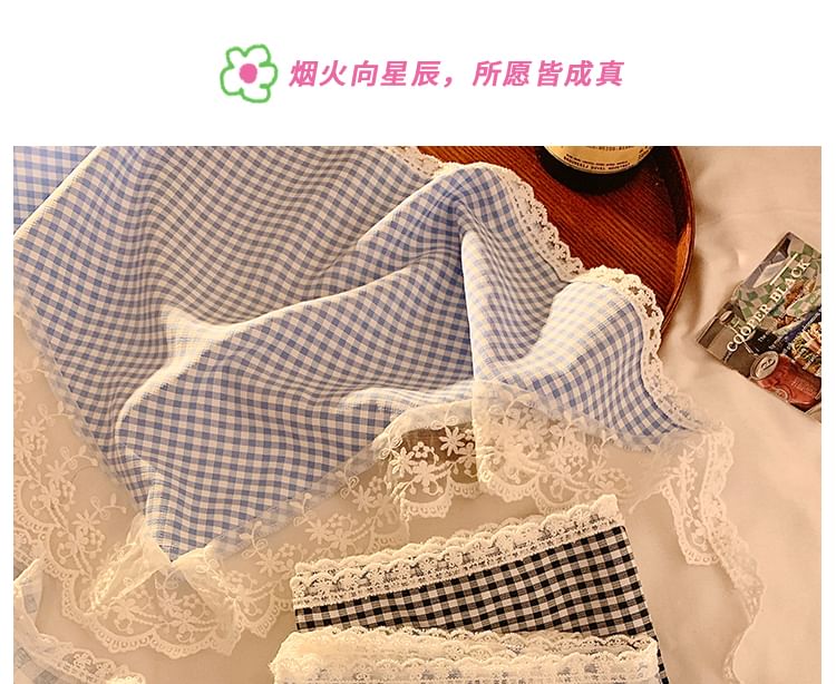 Plaid Trim Designs) Scarf Lace Triangle Head (Various