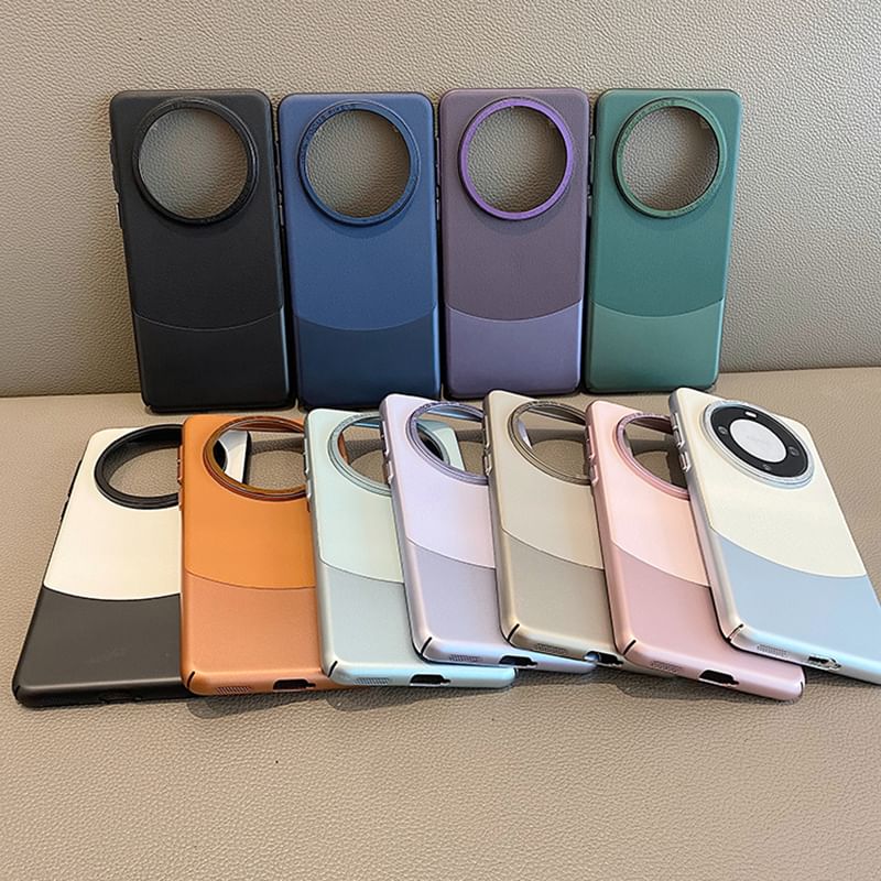 Panel Leather Color Case Phone Faux