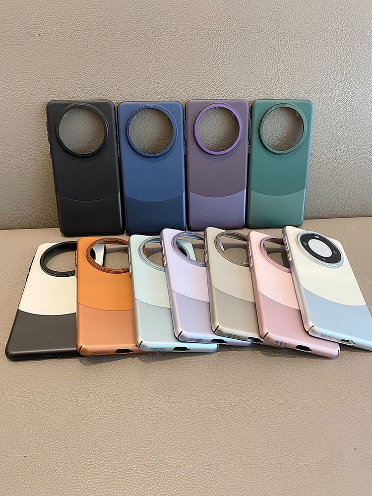 Panel Leather Color Case Phone Faux
