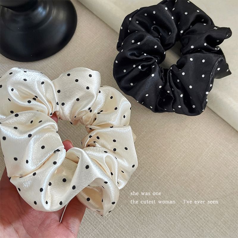 Polka Dot Fabric Scrunchie