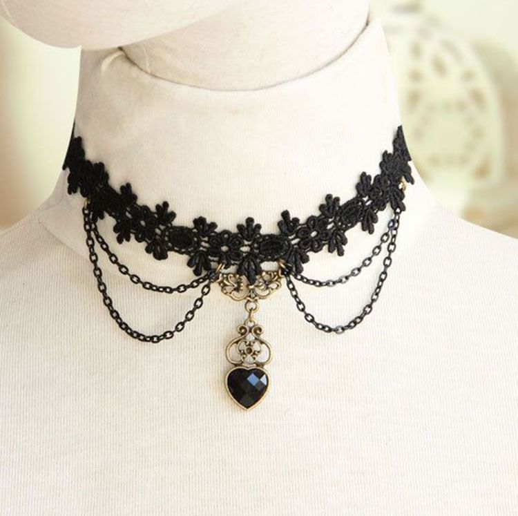 Faux Crystal Lace Necklace