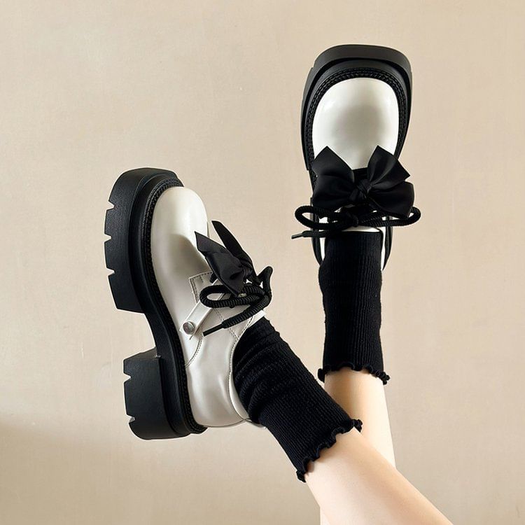 Platform Lace-Up Derby Shoes