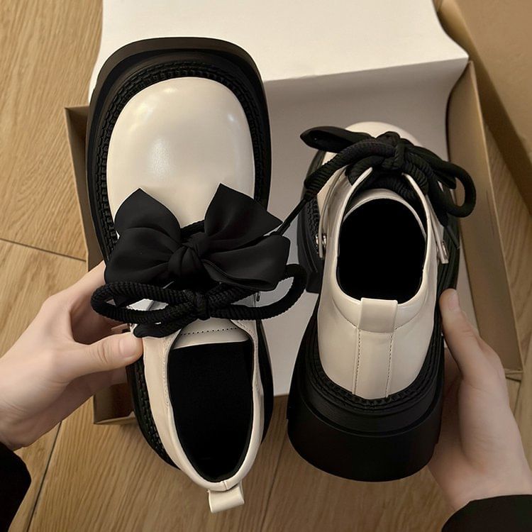 Platform Lace-Up Derby Shoes