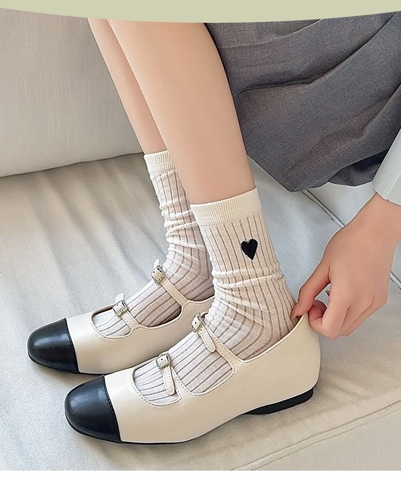 Heart Embroidered Socks Set