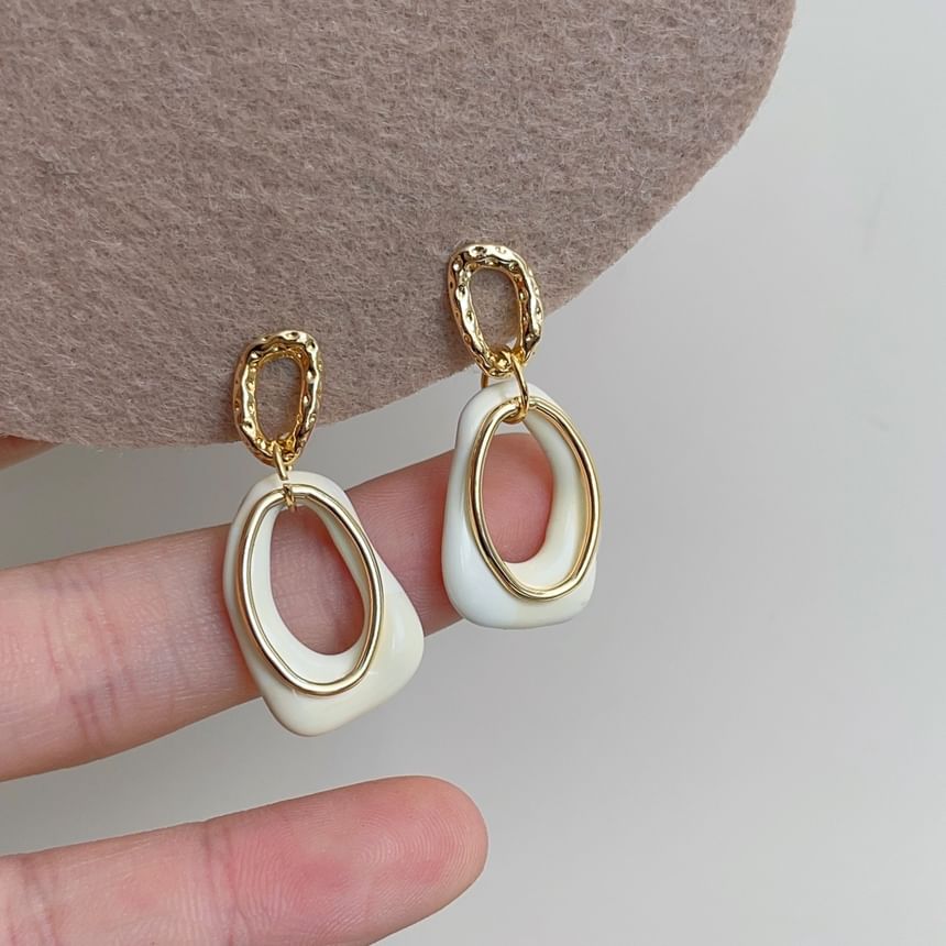Alloy Irregular Hoop Dangle Earring