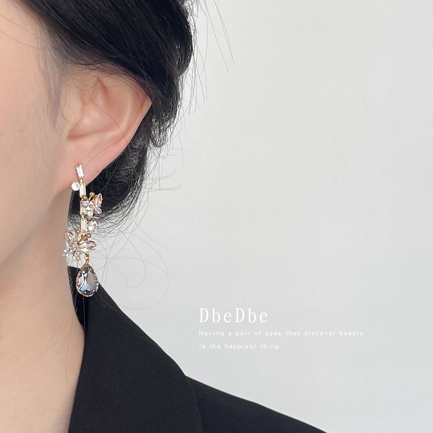 Alloy Earring Rhinestone Butterfly Dangle