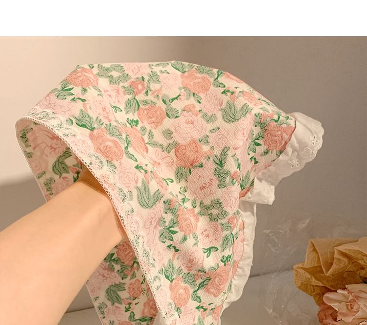 Print Triangle Scarf Floral Head Designs) (Various