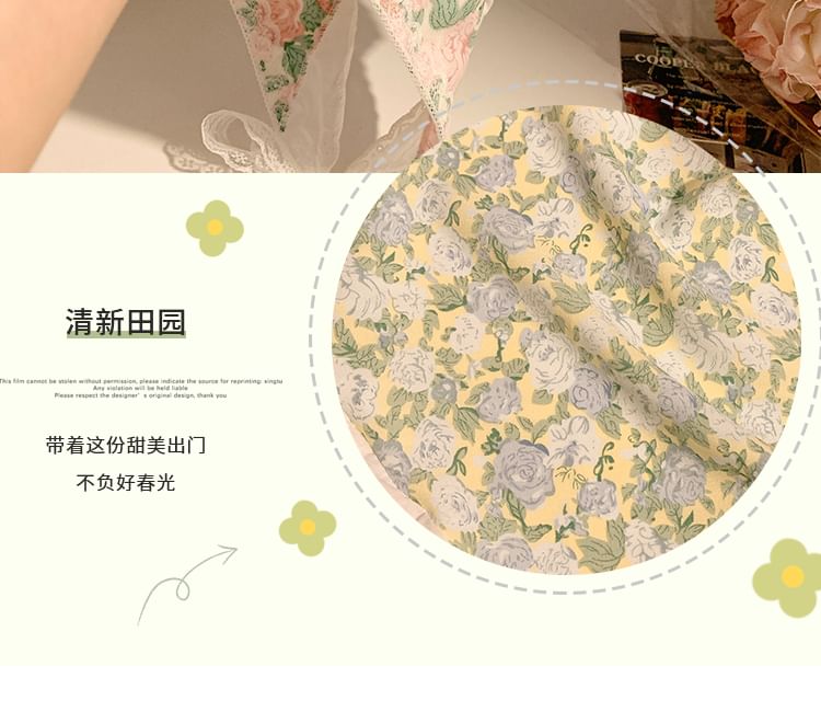 Print Triangle Scarf Floral Head Designs) (Various
