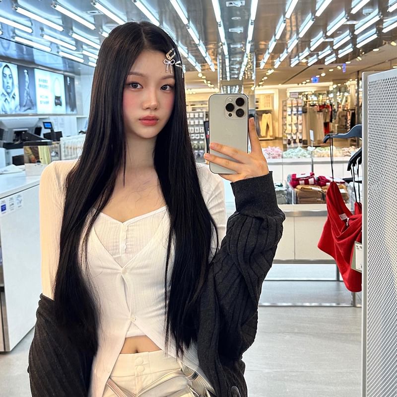 Set Hair Alloy Bow Rhinestone / Clip