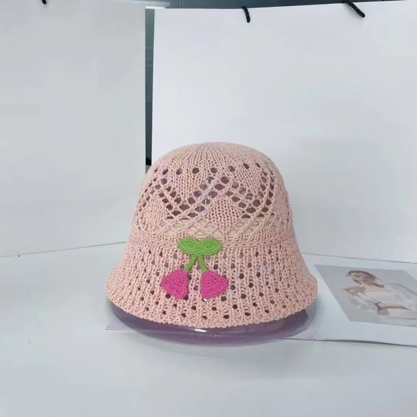 Embroidered Woven Bucket Hat Floral