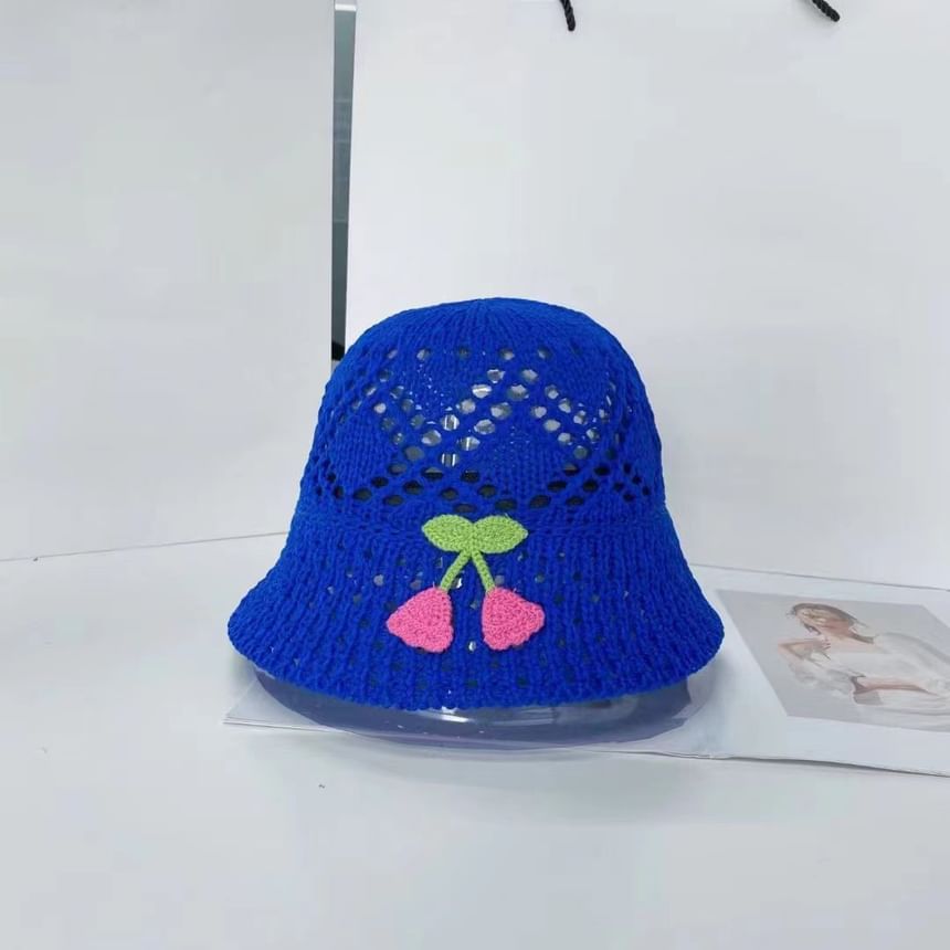 Embroidered Woven Bucket Hat Floral