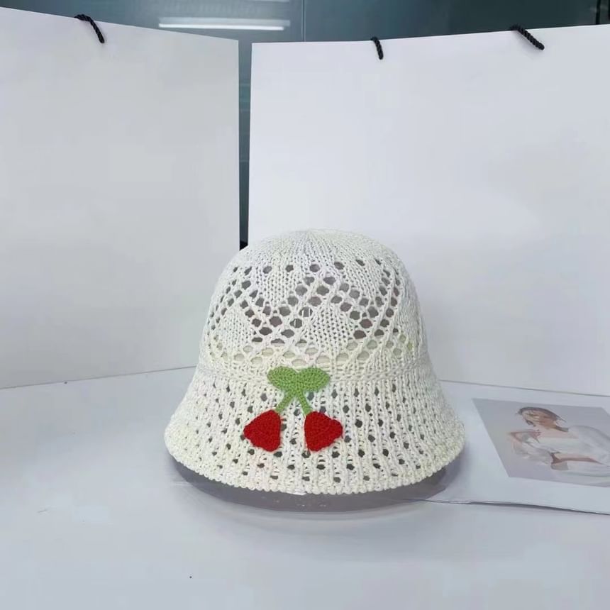 Embroidered Woven Bucket Hat Floral