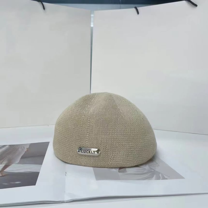 Beret Lettering Hat Metal Plate