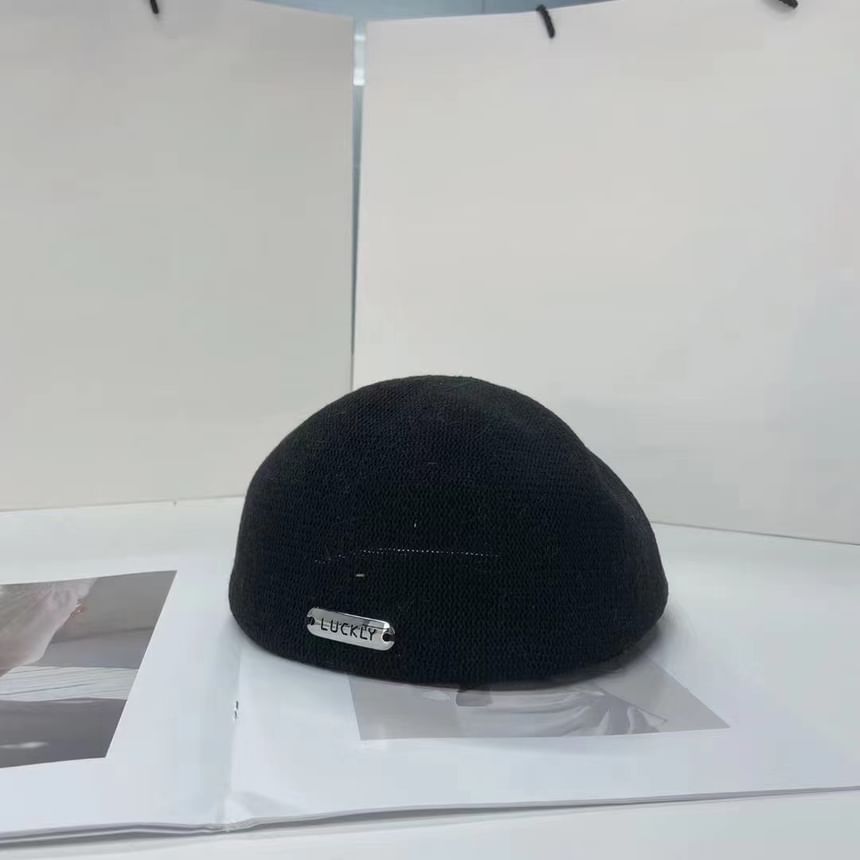 Beret Lettering Hat Metal Plate