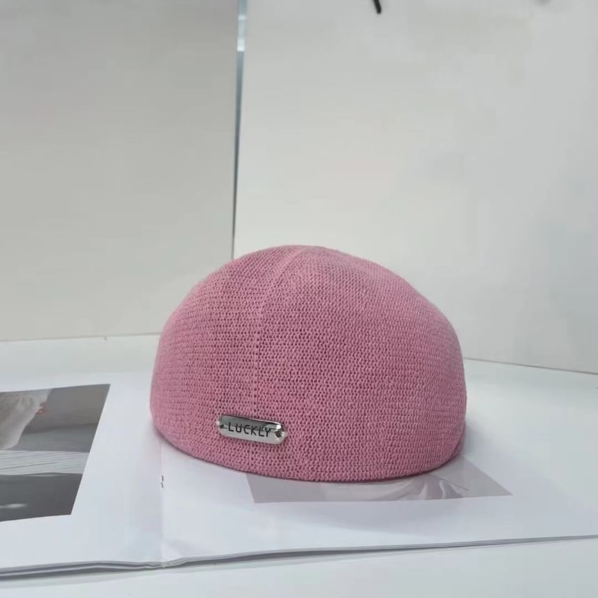 Beret Lettering Hat Metal Plate