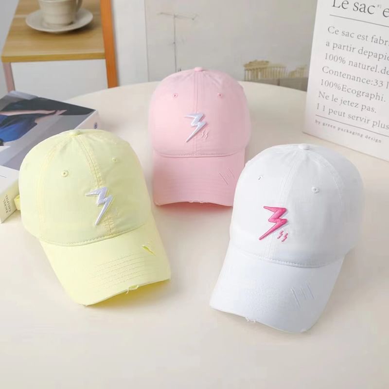 Embroidered Lightning Baseball Cap