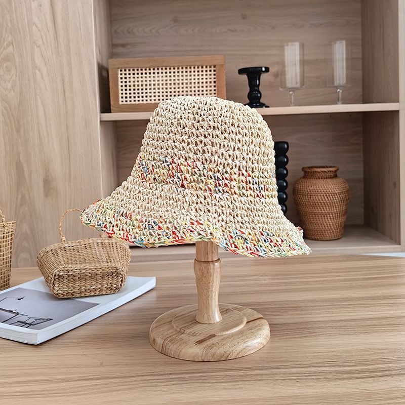 Hat Bucket Straw Melange